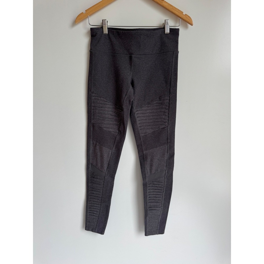 Alo Yoga Moto Leggings Charcoal Heather Gray Mesh Gorpcore Activewear‎ women S
